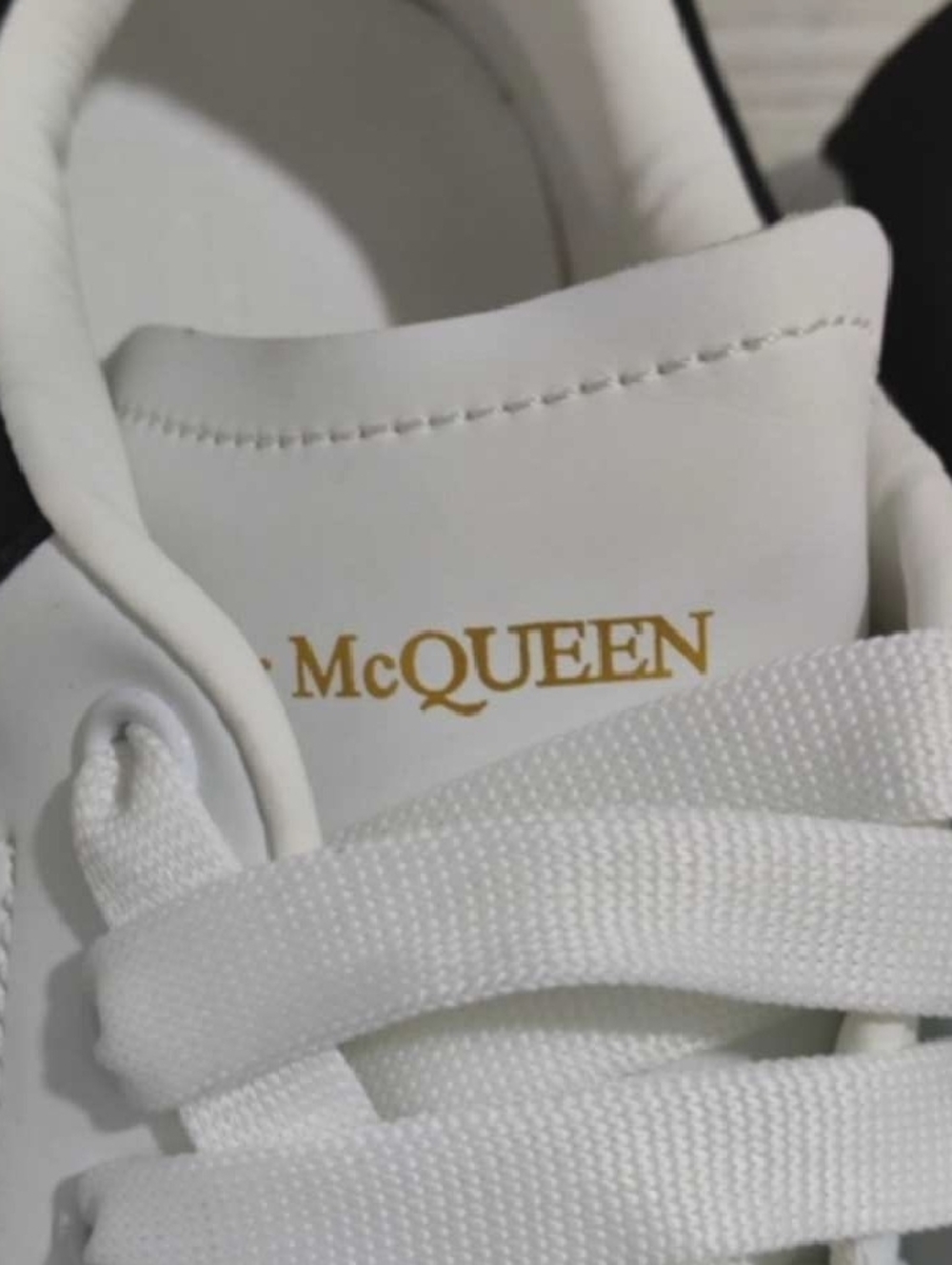 Alexander McQueen White Sneakers with Black Heel Tab - Picture 2 of 7